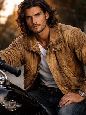 Vintage 80s Distressed Leather Bomber Jacket 42 Grunge Moto